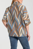 Interlacing Lines Sweater With Contrast Cuffs