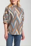 Interlacing Lines Sweater With Contrast Cuffs