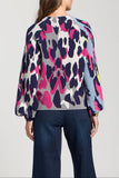 Leopard Funnel Neck Sweater With Puff Sleeve