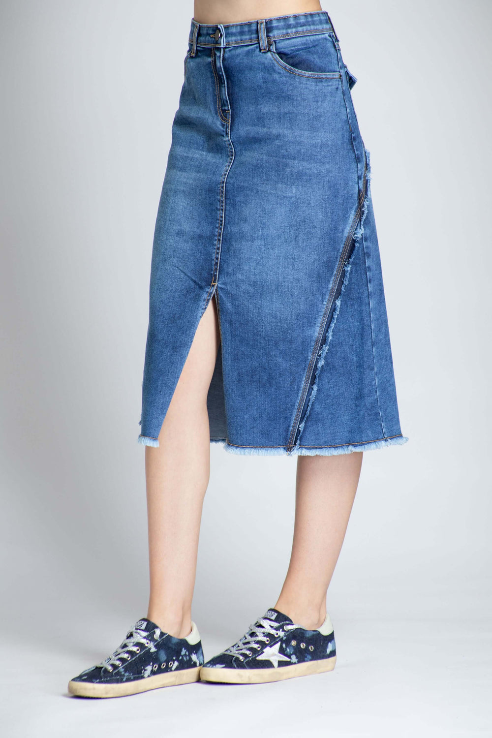 A Line Denim Skirt