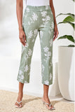 Tribal Moss Green With Floral Design Capris