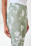 Tribal Moss Green With Floral Design Capris