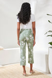 Tribal Moss Green With Floral Design Capris