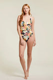 Tribal Wrap Front One Piece Bathing Suit