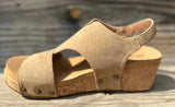 Refreshing Wedge by Corkys in Camel Suede
