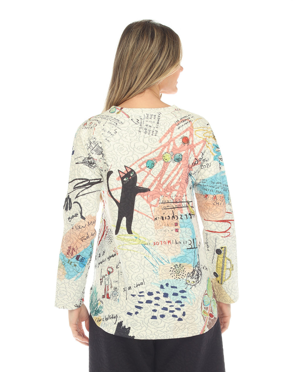 Cat Lovers Whimsical Print Top