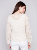 Charlie B Scalloped Crochet Top - Natural