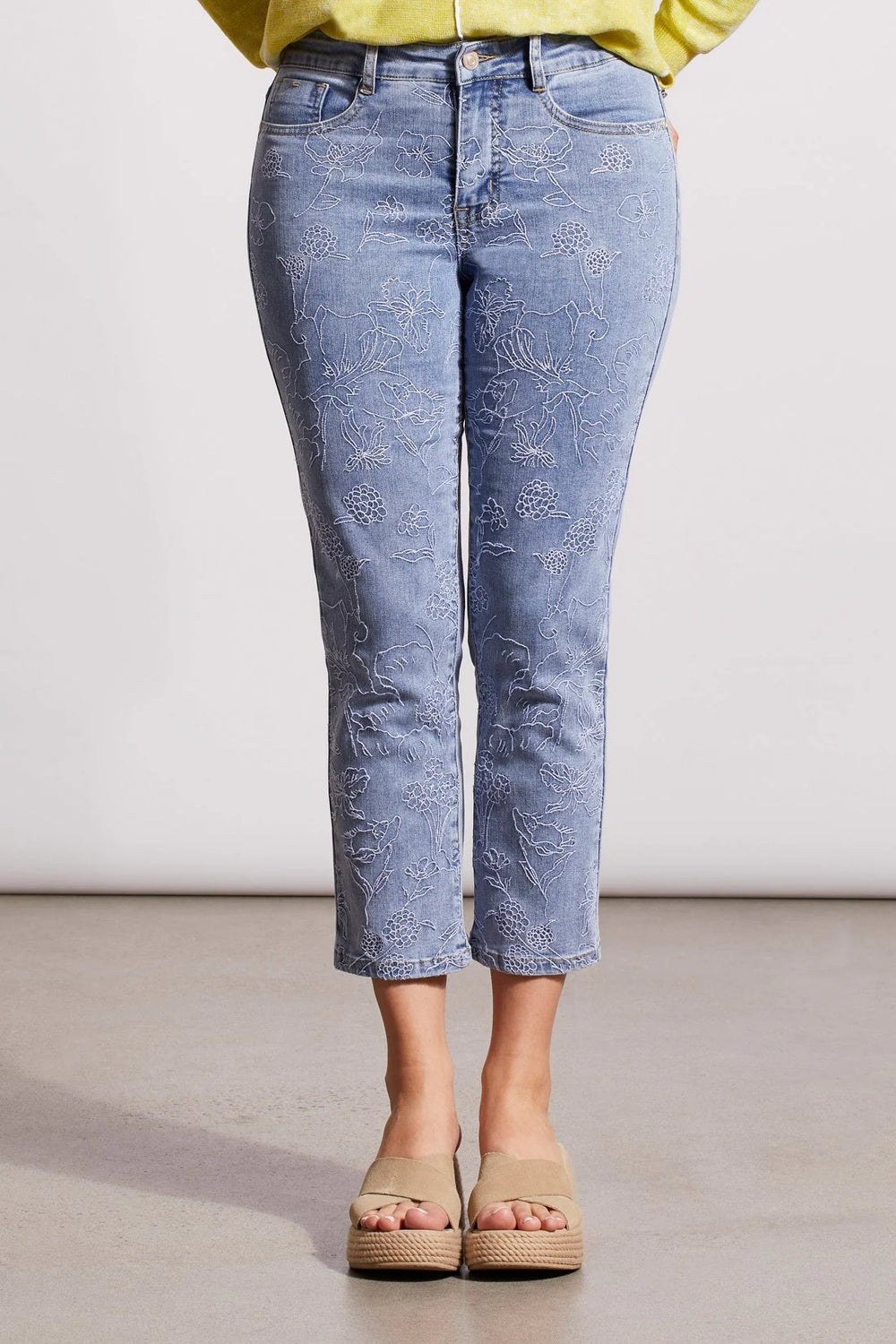 AUDREY CROP JEANS WITH EMROIDERY