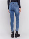 SLIM FIT ANKLE JEANS WITH FRAYED HEM