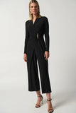 A Luxurious Wrap Style Jumpsuit by Joseph Ribkoff  with Gold Accent