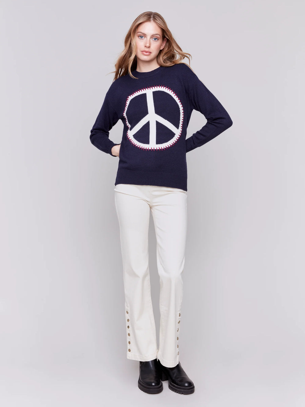 Charlie B Peace Sign Sweater