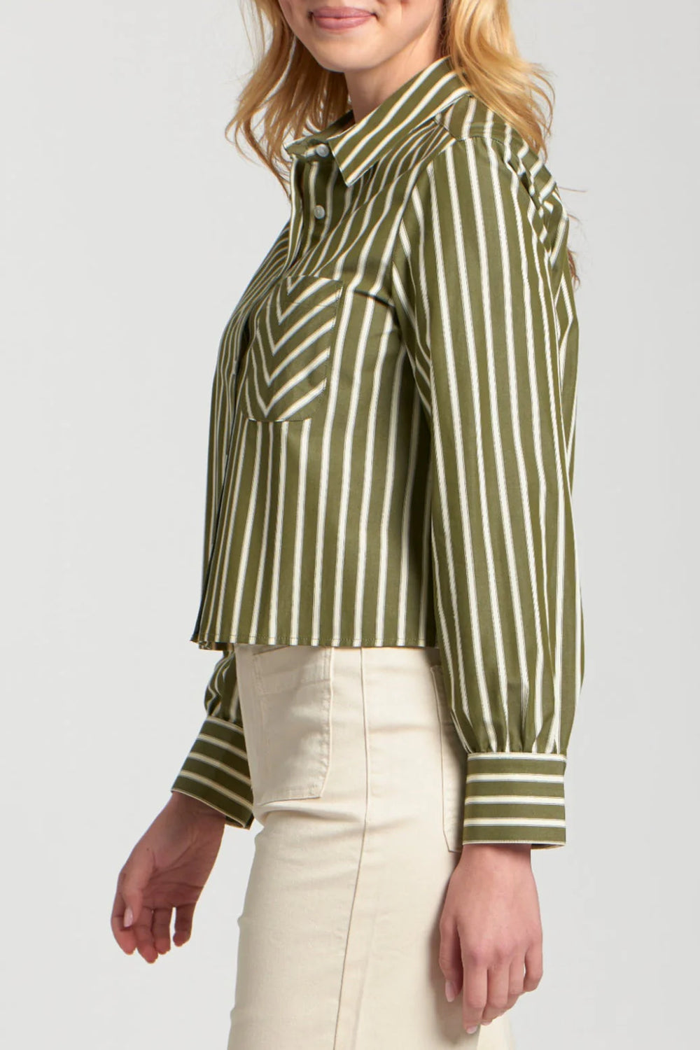 Cropped Stripe Shirt