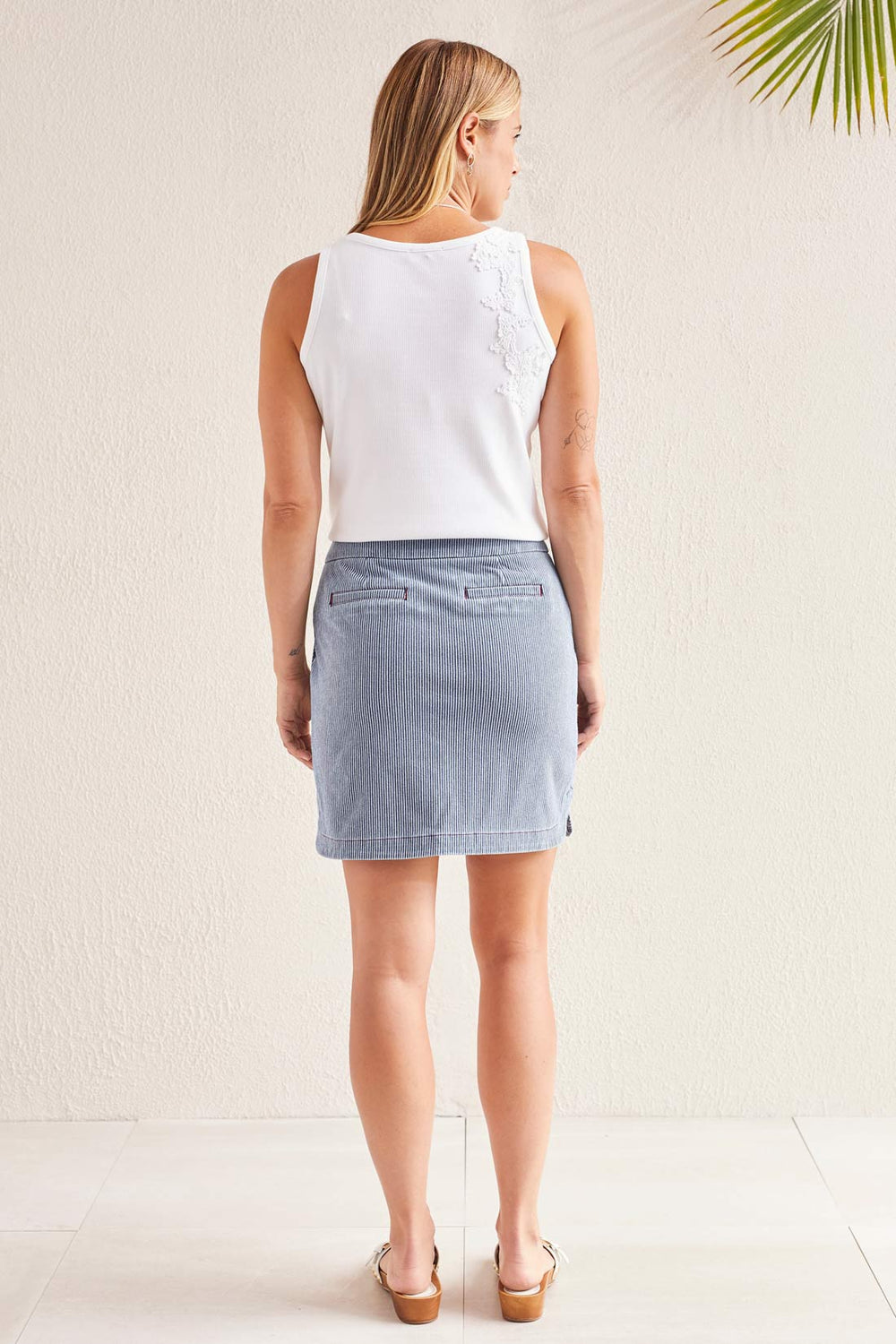 Tribal Pull-On Skort with Contrast Stitching