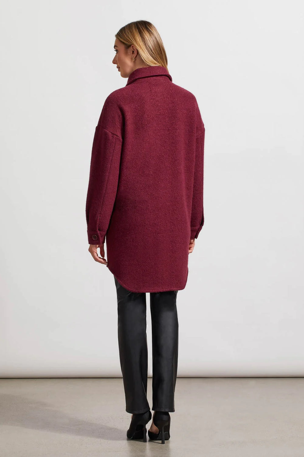 Tribal Boiled Wool Jacket in Redwine