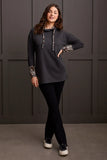 Cowl Neck Tunic Contrasting Print Top