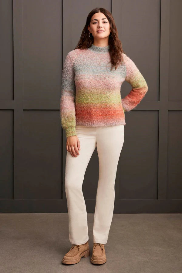 Tribal Ombre Mock Neck Sweater