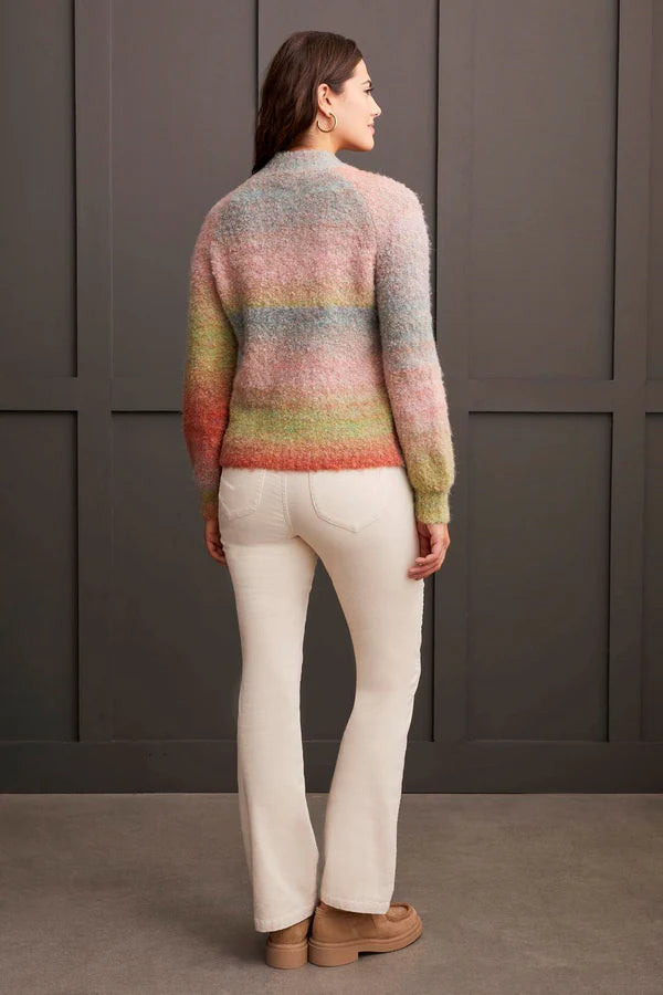 Tribal Ombre Mock Neck Sweater