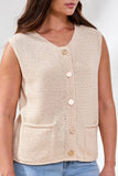 Tribal Sweater Vests with Pockets & Decorative Buttons