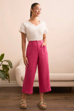 Brooke Wide Leg Flowy Pant in VeryBerry