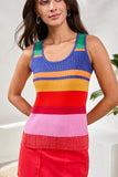 Textured U-Neck Colorblock Sweater