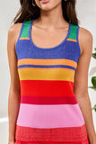 Textured U-Neck Colorblock Sweater