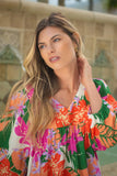 Tribal V Neck Print Dress